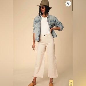 SOLD Old Mate Cream Striped Wide-Leg Pants